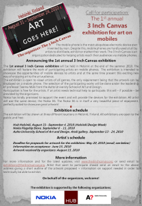 CFP: The 3 Inch Canvas exhibition for art on mobiles